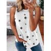 imageBiucly Womens Summer Crewneck Tank Top Casual Loose Sleeveless Tops ShirtsStar White