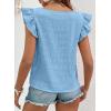imageSHEWIN Womens Casual Summer Square Neck Tank Tops Sleeveless Ruffle Chiffon Blouses Top ShirtsBeau Blue