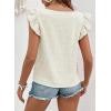imageSHEWIN Womens Casual Summer Square Neck Tank Tops Sleeveless Ruffle Chiffon Blouses Top ShirtsBeige