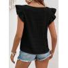 imageSHEWIN Womens Casual Summer Square Neck Tank Tops Sleeveless Ruffle Chiffon Blouses Top ShirtsBlack