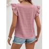 imageSHEWIN Womens Casual Summer Square Neck Tank Tops Sleeveless Ruffle Chiffon Blouses Top ShirtsPink
