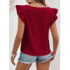 imageSHEWIN Womens Casual Summer Square Neck Tank Tops Sleeveless Ruffle Chiffon Blouses Top ShirtsRacing Red
