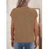imageSHEWIN Womens Summer Cap Sleeve Tops Casual Crewneck Knit Short Sleeve Sweater Loose Fit Lightweight ShirtsCamel
