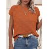 imageSHEWIN Womens Summer Cap Sleeve Tops Casual Crewneck Knit Short Sleeve Sweater Loose Fit Lightweight ShirtsGold Flame