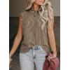 imageSHEWIN Womens Summer Crewneck Tank Tops Casual Ruffle Sleeveless Tops Shirts Spring Fashion 2025B Khaki  Run Small  Order One Size Up