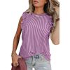 imageSHEWIN Womens Summer Crewneck Tank Tops Casual Ruffle Sleeveless Tops Shirts Spring Fashion 2025F Purple