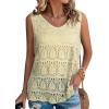 imageSHEWIN Womens Summer Tank Top for Women 2025 Trendy V Neck Crochet Sleeveless Shirts Sweater VestApricot