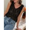imageSHEWIN Womens Summer Tank Top for Women 2025 Trendy V Neck Crochet Sleeveless Shirts Sweater VestBlack