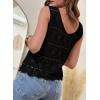 imageSHEWIN Womens Summer Tank Top for Women 2025 Trendy V Neck Crochet Sleeveless Shirts Sweater VestBlack