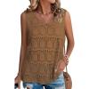 imageSHEWIN Womens Summer Tank Top for Women 2025 Trendy V Neck Crochet Sleeveless Shirts Sweater VestCamel