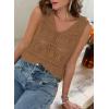 imageSHEWIN Womens Summer Tank Top for Women 2025 Trendy V Neck Crochet Sleeveless Shirts Sweater VestCamel