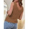 imageSHEWIN Womens Summer Tank Top for Women 2025 Trendy V Neck Crochet Sleeveless Shirts Sweater VestCamel