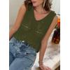 imageSHEWIN Womens Summer Tank Top for Women 2025 Trendy V Neck Crochet Sleeveless Shirts Sweater VestFern Green