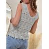 imageSHEWIN Womens Summer Tank Top for Women 2025 Trendy V Neck Crochet Sleeveless Shirts Sweater VestLight Grey
