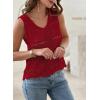 imageSHEWIN Womens Summer Tank Top for Women 2025 Trendy V Neck Crochet Sleeveless Shirts Sweater VestRed Dahlia
