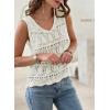 imageSHEWIN Womens Summer Tank Top for Women 2025 Trendy V Neck Crochet Sleeveless Shirts Sweater VestWhite