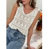imageSHEWIN Womens Summer Tank Top for Women 2025 Trendy V Neck Crochet Sleeveless Shirts Sweater VestWhite