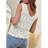 imageSHEWIN Womens Summer Tank Top for Women 2025 Trendy V Neck Crochet Sleeveless Shirts Sweater VestWhite