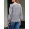 imageSHEWIN Womens Sweaters Casual Long Sleeve V Neck Lightweight Crochet Pullover Sweater TopsA Gray