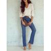 imageSHEWIN Womens Sweaters Casual Long Sleeve V Neck Lightweight Crochet Pullover Sweater TopsA White