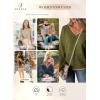 imageSHEWIN Womens Sweaters Casual Long Sleeve V Neck Lightweight Crochet Pullover Sweater TopsB Fern Green