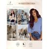 imageSHEWIN Womens Sweaters Casual Long Sleeve V Neck Lightweight Crochet Pullover Sweater TopsB Sky Blue