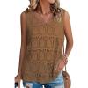 imageSHEWIN Womens Summer Tank Top for Women 2025 Trendy V Neck Crochet Sleeveless Shirts Sweater VestCamel