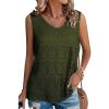 imageSHEWIN Womens Summer Tank Top for Women 2025 Trendy V Neck Crochet Sleeveless Shirts Sweater VestFern Green