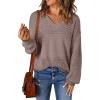 imageSHEWIN Womens Sweaters Casual Long Sleeve V Neck Lightweight Crochet Pullover Sweater TopsB Apricot Pink