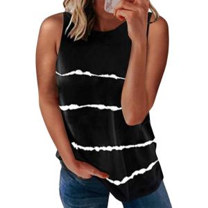 imageBiucly Womens Summer Crewneck Tank Top Casual Loose Sleeveless Tops ShirtsA Black