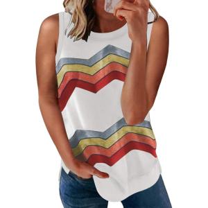 imageBiucly Womens Summer Crewneck Tank Top Casual Loose Sleeveless Tops ShirtsA0 White