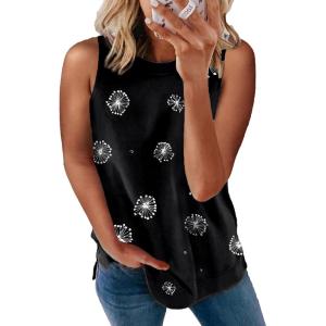 imageBiucly Womens Summer Crewneck Tank Top Casual Loose Sleeveless Tops ShirtsA1 Black