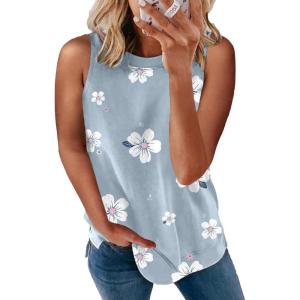 imageBiucly Womens Summer Crewneck Tank Top Casual Loose Sleeveless Tops ShirtsA2 Grey