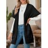 imageSHEWIN Cardigan Sweaters for Women Lightweight Open Front Pleated Summer Short Sleeve Cardigans SweaterB Black