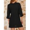 imageSHEWIN Womens Cardigans Casual 34 Short Sleeve Open Front Waffle Knit Lightweight Kimonos Cardigan Sweaters for WomenB Black