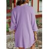 imageSHEWIN Womens Cardigans Casual 34 Short Sleeve Open Front Waffle Knit Lightweight Kimonos Cardigan Sweaters for WomenB Orchid Petal