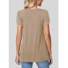 imageSHEWIN Womens Petal Short Sleeve Tunic Tops Pleated Square Neck Blouses Dressy Casual Loose ShirtsB Beige