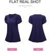 imageSHEWIN Womens Petal Short Sleeve Tunic Tops Pleated Square Neck Blouses Dressy Casual Loose ShirtsB Blue