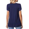 imageSHEWIN Womens Petal Short Sleeve Tunic Tops Pleated Square Neck Blouses Dressy Casual Loose ShirtsB Blue