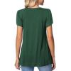 imageSHEWIN Womens Petal Short Sleeve Tunic Tops Pleated Square Neck Blouses Dressy Casual Loose ShirtsB Green