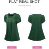 imageSHEWIN Womens Petal Short Sleeve Tunic Tops Pleated Square Neck Blouses Dressy Casual Loose ShirtsB Green