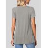 imageSHEWIN Womens Petal Short Sleeve Tunic Tops Pleated Square Neck Blouses Dressy Casual Loose ShirtsB Grey