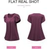 imageSHEWIN Womens Petal Short Sleeve Tunic Tops Pleated Square Neck Blouses Dressy Casual Loose ShirtsB Purple