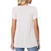 imageSHEWIN Womens Petal Short Sleeve Tunic Tops Pleated Square Neck Blouses Dressy Casual Loose ShirtsB White