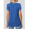 imageSHEWIN Womens Petal Short Sleeve Tunic Tops Pleated Square Neck Blouses Dressy Casual Loose ShirtsC Deep Blue