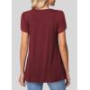 imageSHEWIN Womens Petal Short Sleeve Tunic Tops Pleated Square Neck Blouses Dressy Casual Loose ShirtsC Red