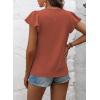 imageSHEWIN Womens Summer Tops Casual Round Neck Pleated Ruffle Short Sleeve Keyhole Back Chiffon Blouses ShirtsB Gold Flame