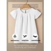 imageSHEWIN Womens Summer Tops Casual Round Neck Pleated Ruffle Short Sleeve Keyhole Back Chiffon Blouses ShirtsB White