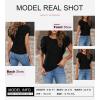 imageSHEWIN Womens Tops Casual Crewneck Ruffle Short Sleeve T Shirts Slim Fit Dressy BlousesB Black