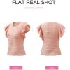 imageSHEWIN Womens Tops Casual Crewneck Ruffle Short Sleeve T Shirts Slim Fit Dressy BlousesB Pink